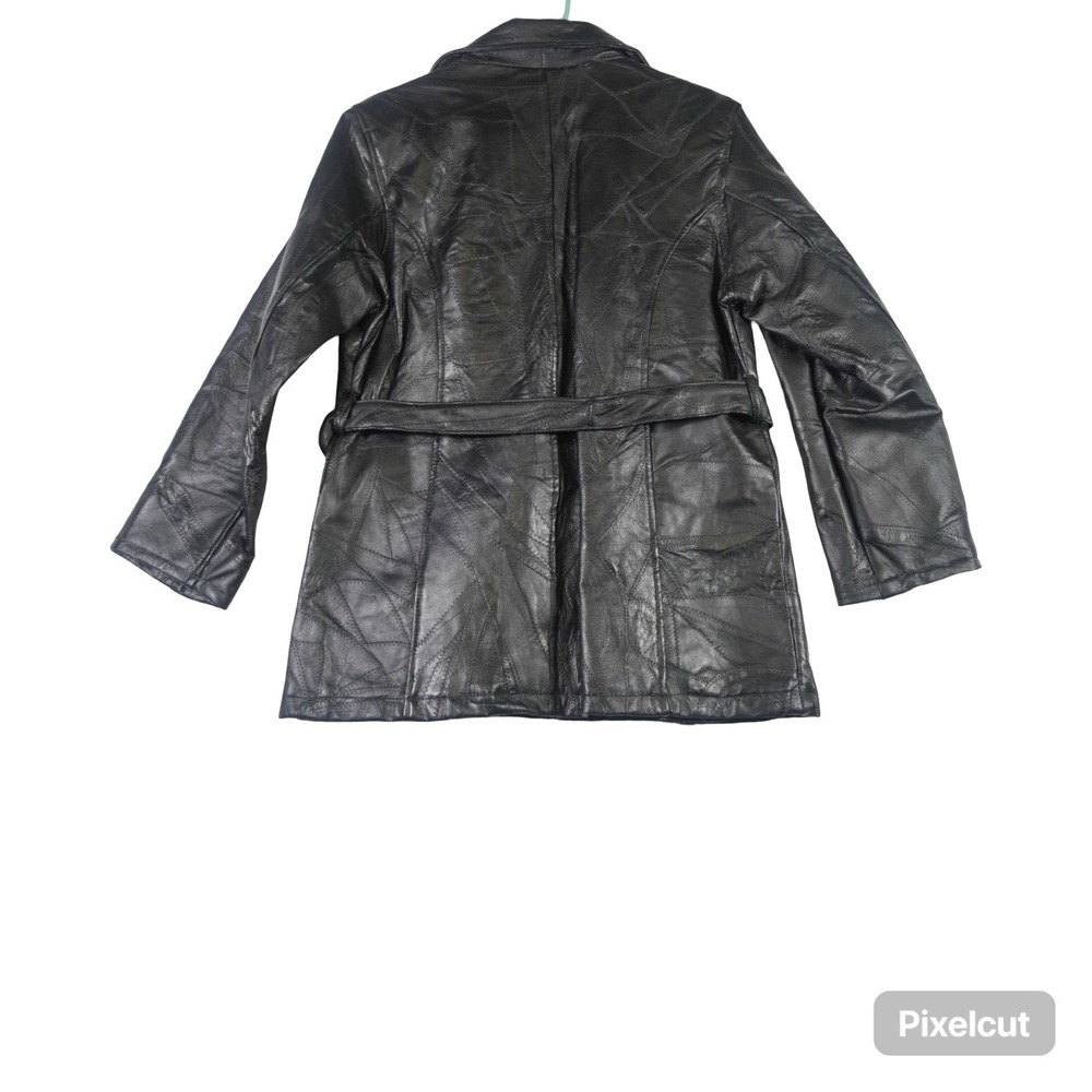 Leather Works Jacket‎ Womens XL Black Full Zip Long Sleeve Belted Waist Outdoor - Picture 8 of 10